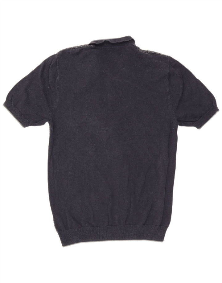 Marks & Spencer Pull à col polo coupe ajustée pour homme Bleu marine moyen