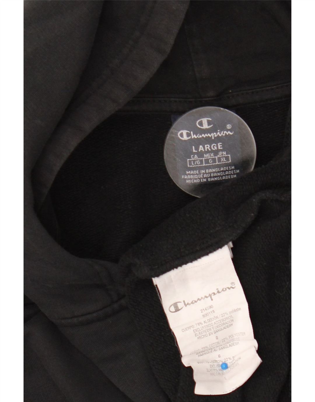 Champion Pull à capuche zippé pour homme Grand coton noir