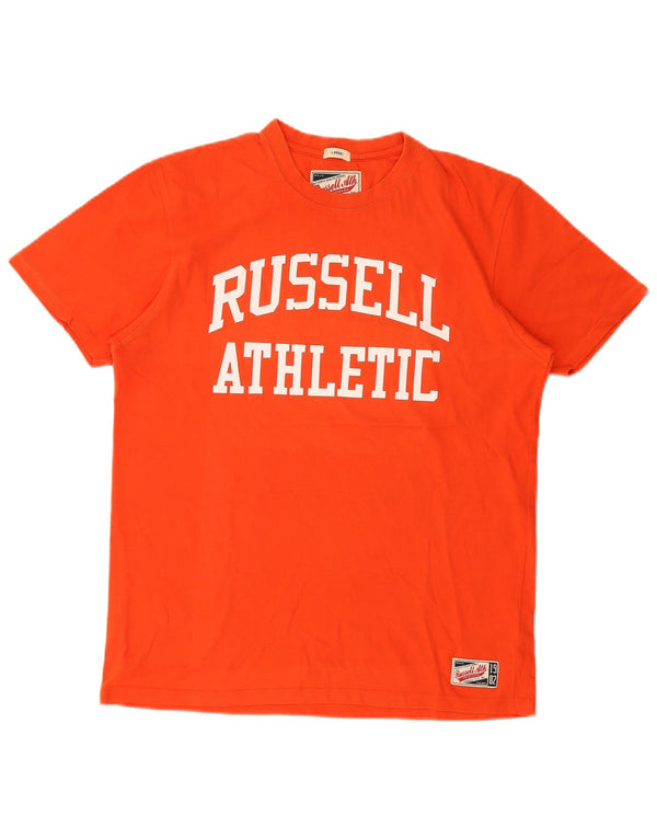 Russell Athletic Mens Graphic T-Shirt Top Large Orange