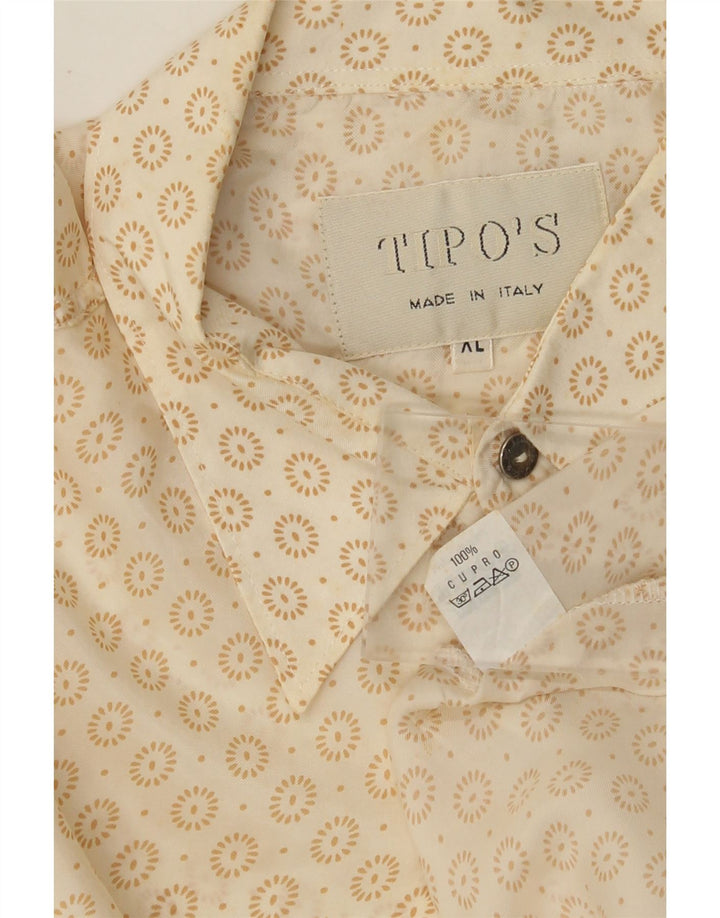 TIPO'S Chemise Homme XL Blanc Cassé Floral Cupro
