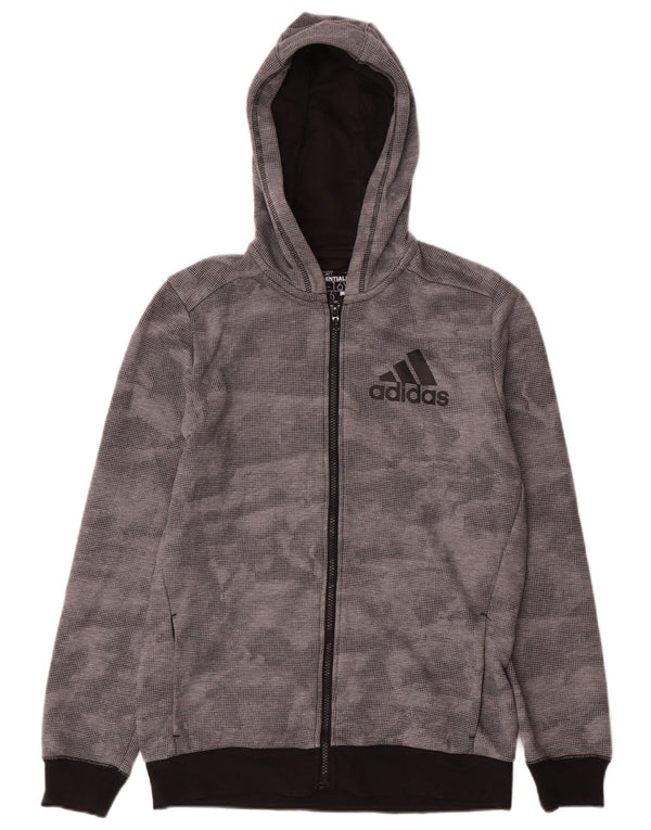 Adidas Pull à capuche zippé Climalite Zip Garçon 15-16 ans Gris Camouflage