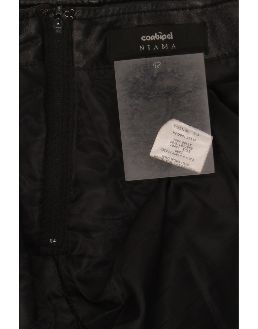 CONBIPEL Jupe en cuir Niama pour femme IT 42 Medium W32 Cuir noir