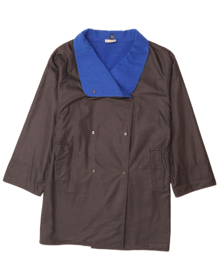 Manteau croisé Madeleine pour femme UK 44 Large Gris Polyester