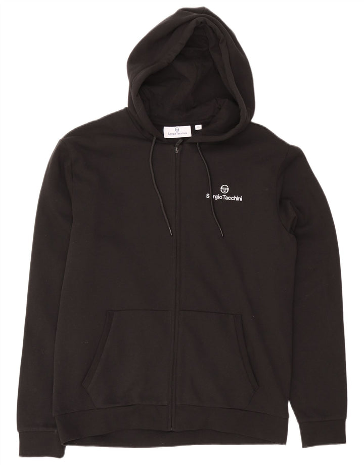 Sergio Tacchini Pull à capuche zippé pour homme 2XL en coton noir