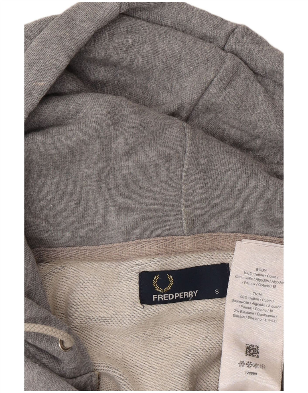 Fred Perry Pull à capuche zippé pour homme Petit coton gris