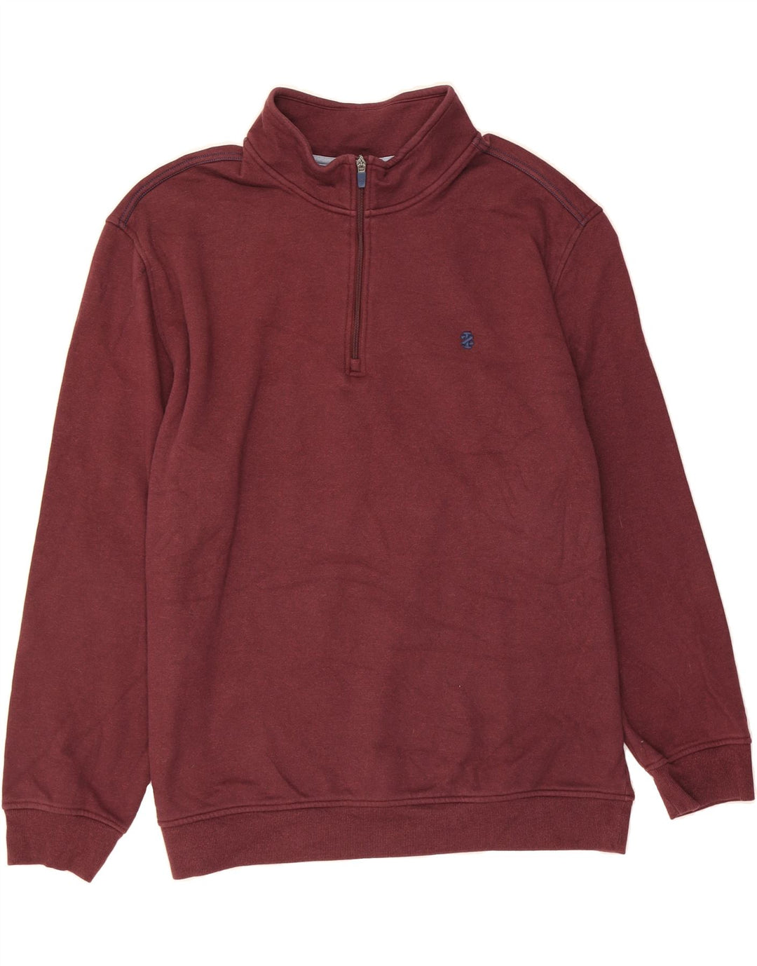 IZOD Mens Zip Neck Sweatshirt Jumper 2XL Burgundy Polyester Vintage Izod and Second-Hand Izod from Messina Hembry 