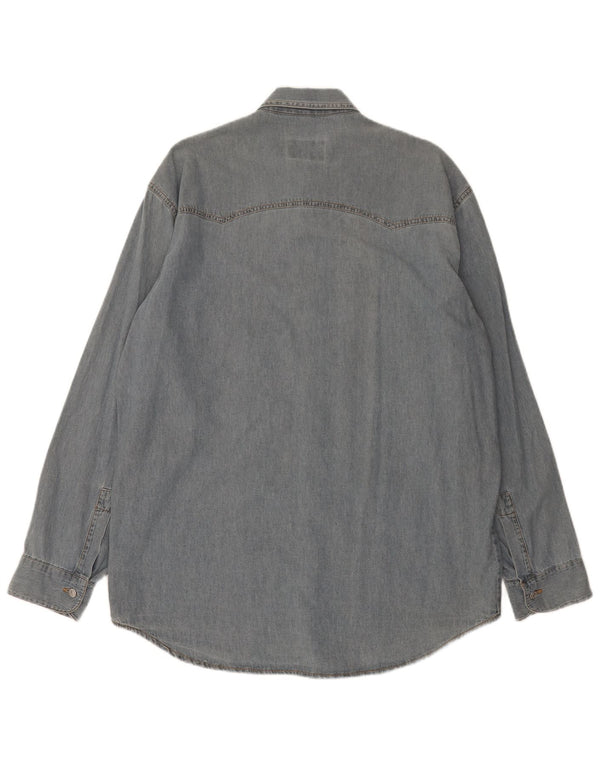 Chemise en jean vintage pour homme grand bleu
