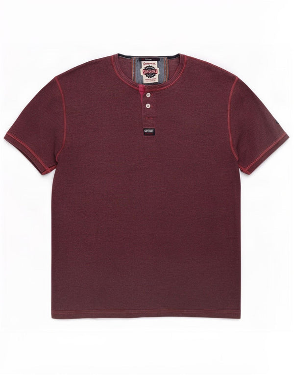 Superdry T-Shirt Homme Top Large Bordeaux Coton