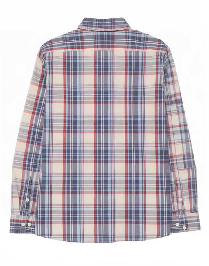 Benetton Chemise Bleu Moyen Carreaux Coton Homme