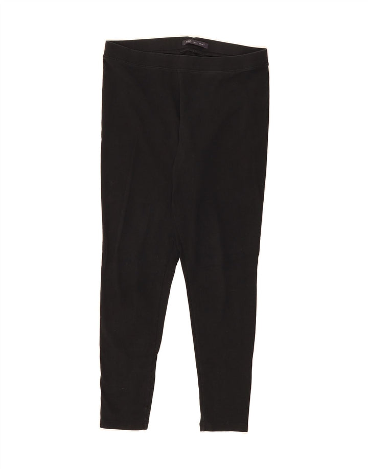 MARKS & SPENCER Womens Crop Leggings UK 12 Medium Black Cotton Vintage Marks & Spencer and Second-Hand Marks & Spencer from Messina Hembry 