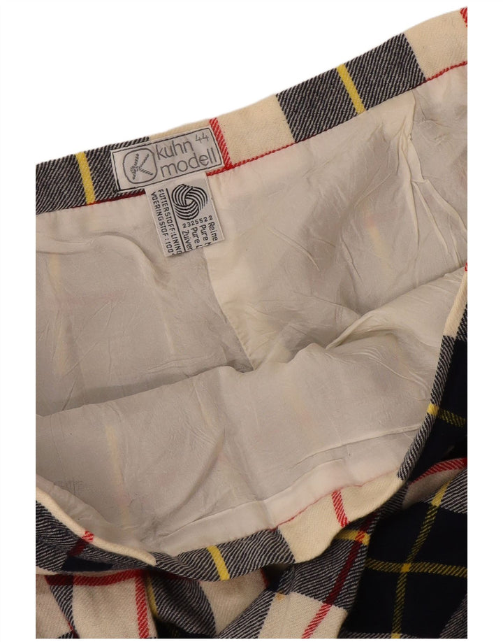 Kuhn Femme Jupe Plissée IT 44 Medium W30 Bleu Marine Carreaux Laine