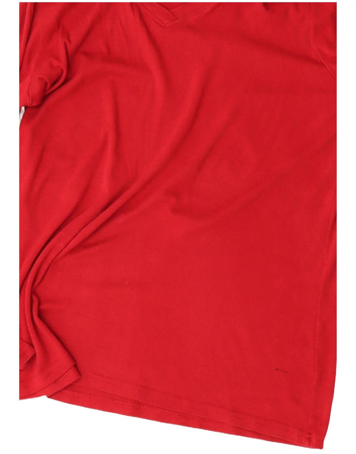 Eddie Bauer Haut à manches longues pour femme UK 16 Grand coton rouge