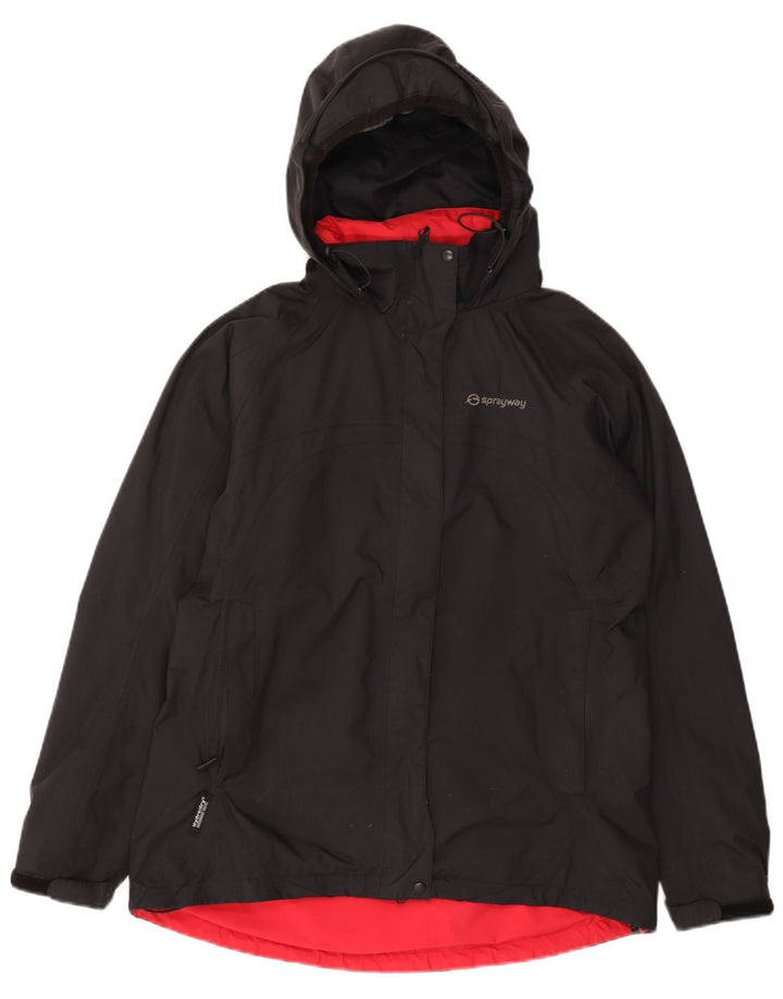 Sprayway Veste de pluie à capuche pour femme UK 12 Medium Noir Polyamide