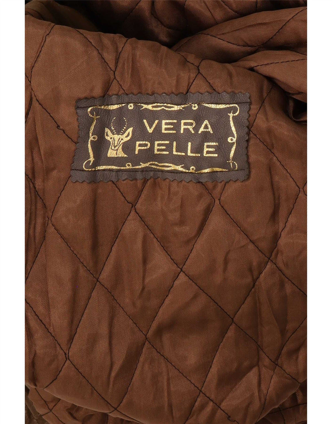 veste en cuir femme vintage IT 42 Kaki moyen