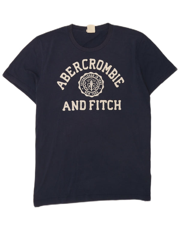 Abercrombie & Fitch T-shirt graphique musculaire pour homme 2XL en coton bleu marine