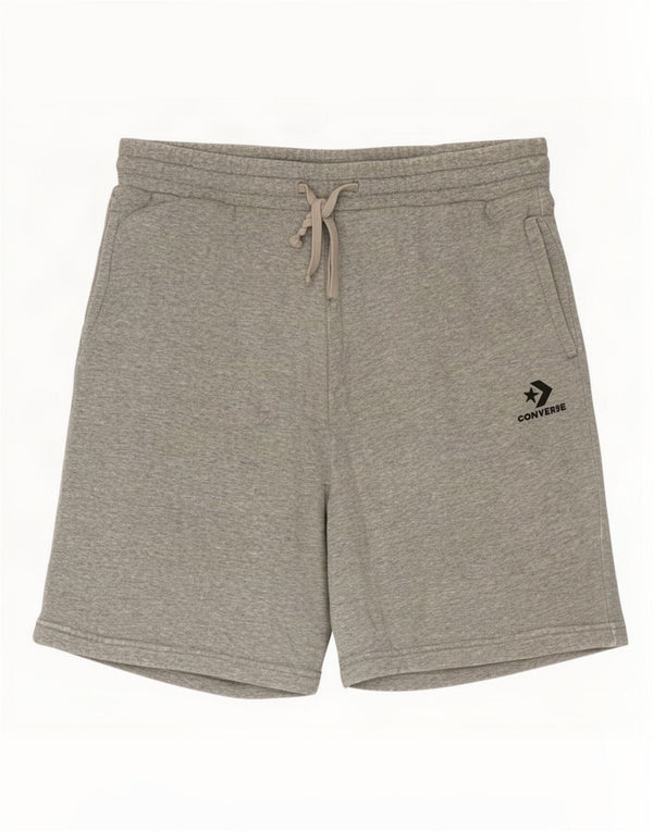 Converse Short de Sport Homme Gris Moyen Moucheté Coton