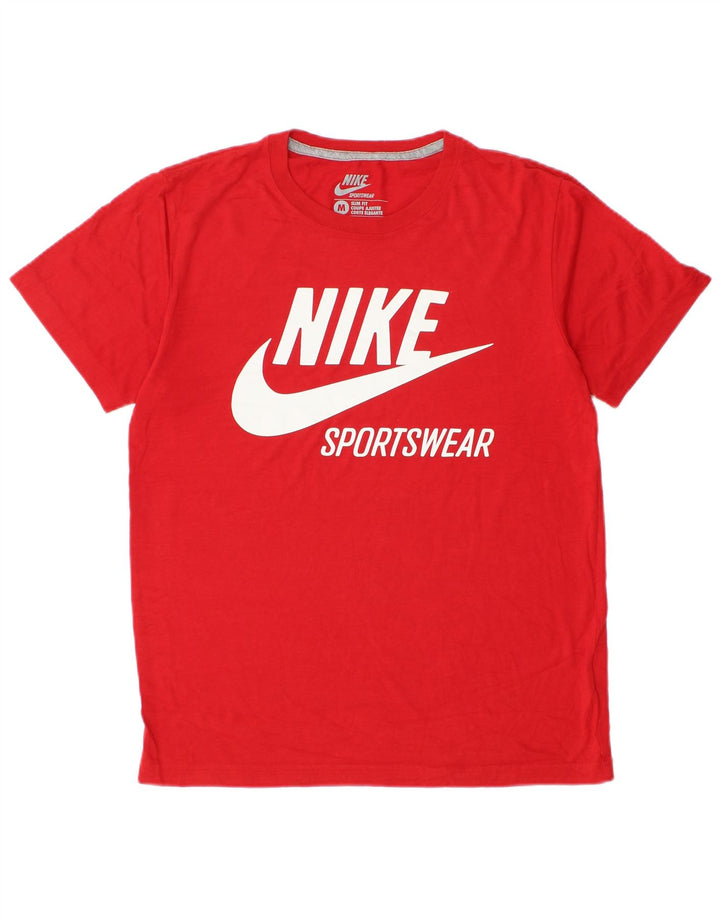 Nike Hommes Slim Fit Graphic T-Shirt Haut Rouge Moyen