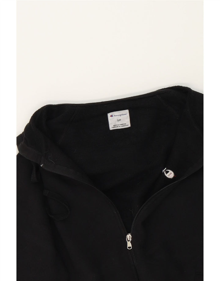 CHAMPION Mens Zip Hoodie Sweater Small Black Cotton Vintage Champion and Second-Hand Champion from Messina Hembry 