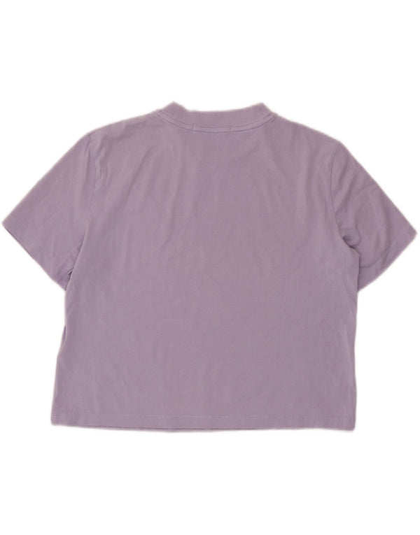 CALVIN KLEIN JEANS T-shirt court pour femme UK 10 Small Violet Coton