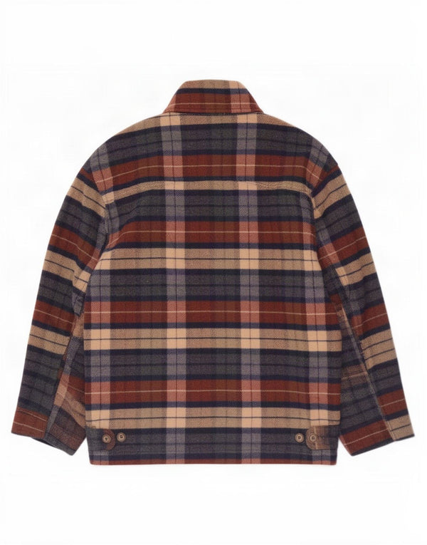 vintage Mens Utility Jacket UK 40 Grande laine à carreaux multicolore