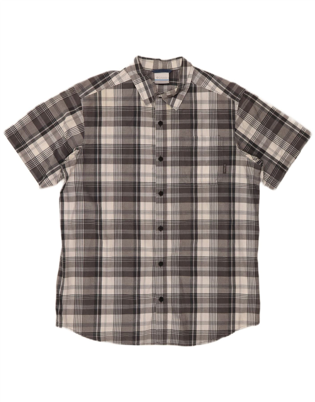 Columbia Chemise à Manches Courtes Homme Gris Moyen Check Cotton