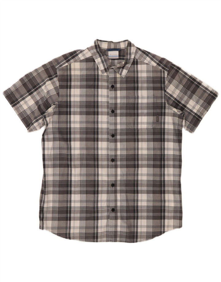 Columbia Chemise à Manches Courtes Homme Gris Moyen Check Cotton