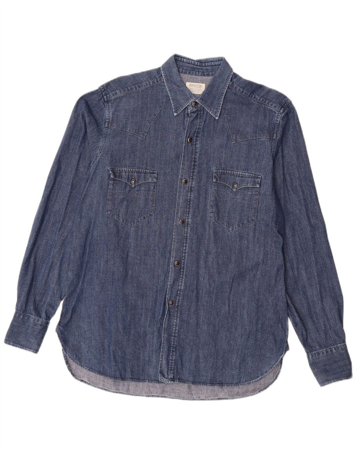Bagutta Chemise en Jean Homme Grand Bleu