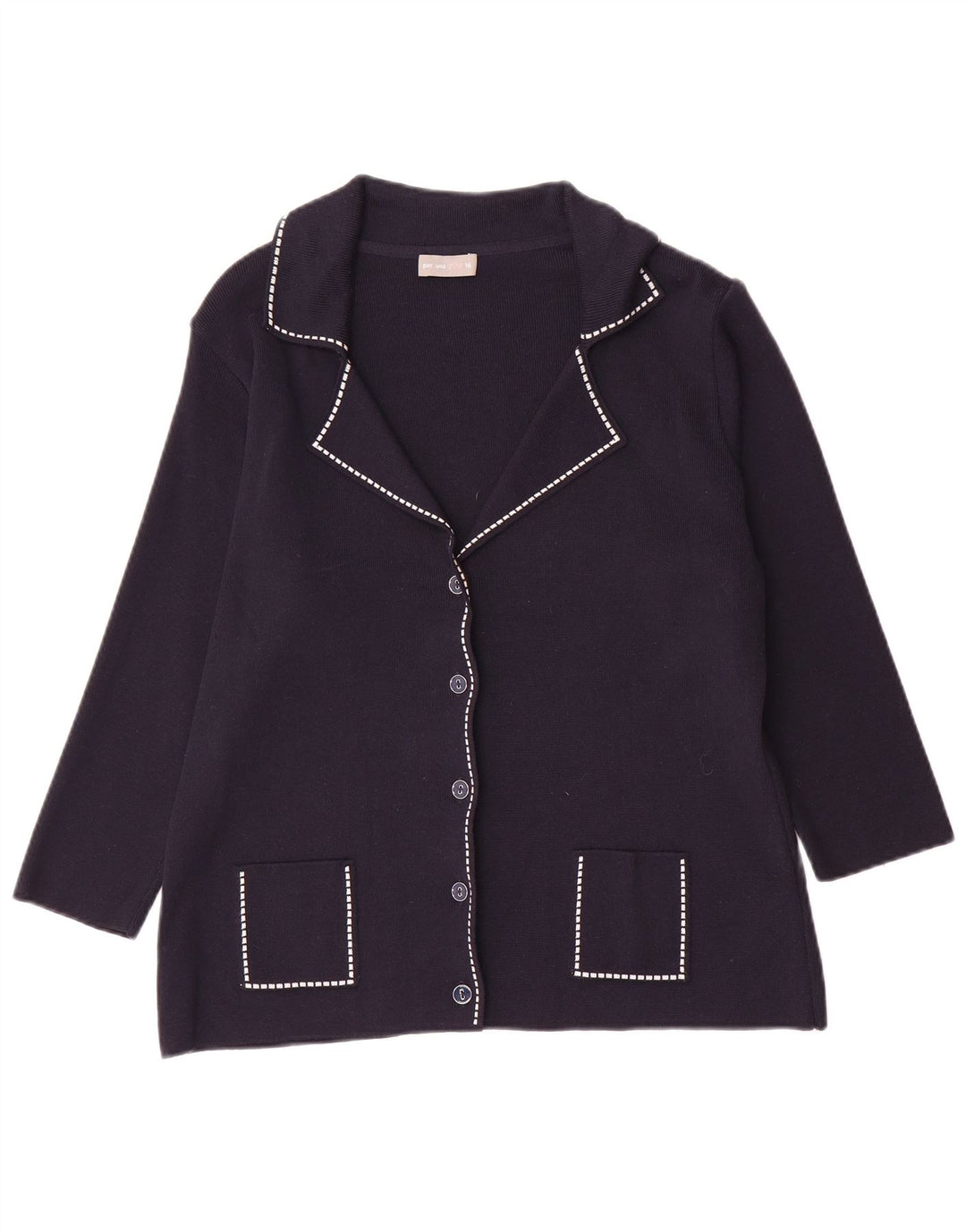 Marks & Spencer Per Una Cardigan Pull pour femme UK 16 Large Bleu marine