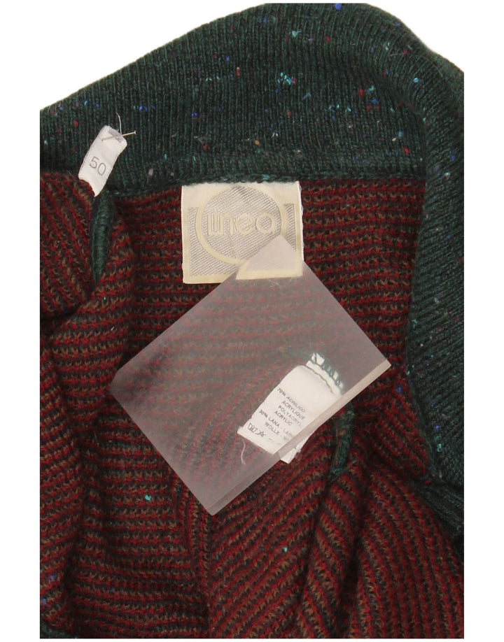 LINEA Pull col polo pour homme IT 50 Vert moyen Argyle/Diamant