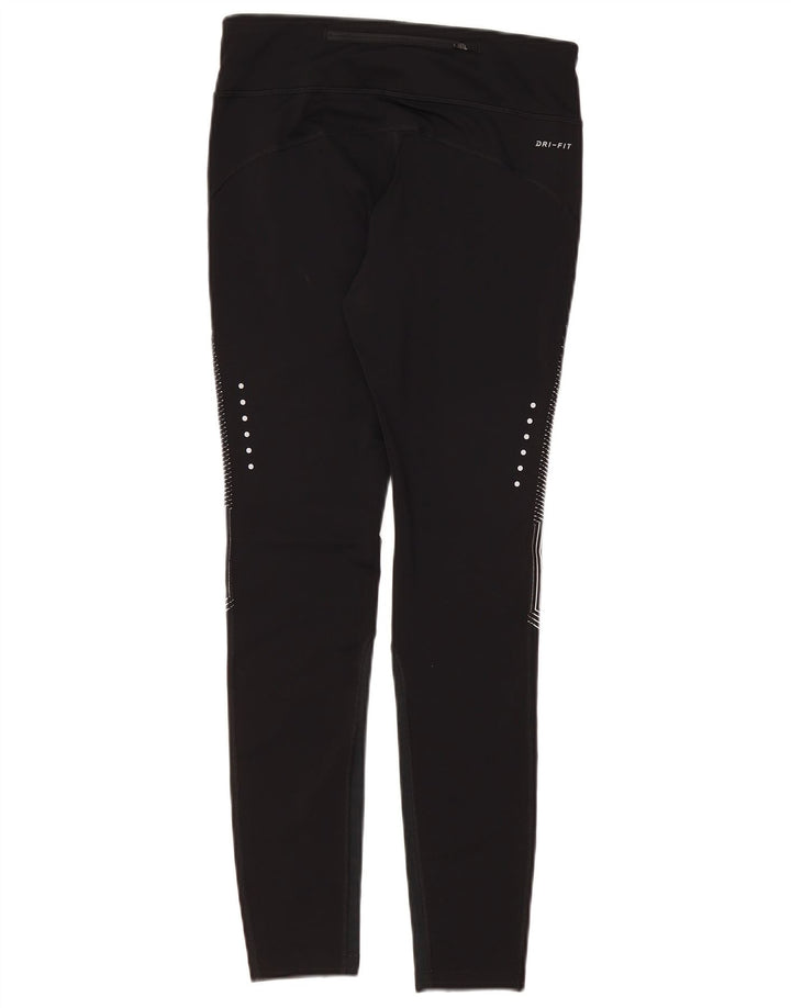 NIKE Legging Dri Fit pour femme UK 10 Petit polyester à fines rayures noires
