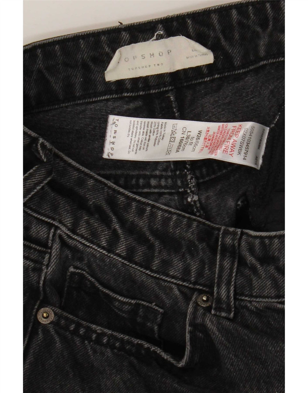 Topshop Jean évasé Femme W26 L30 Gris Coton