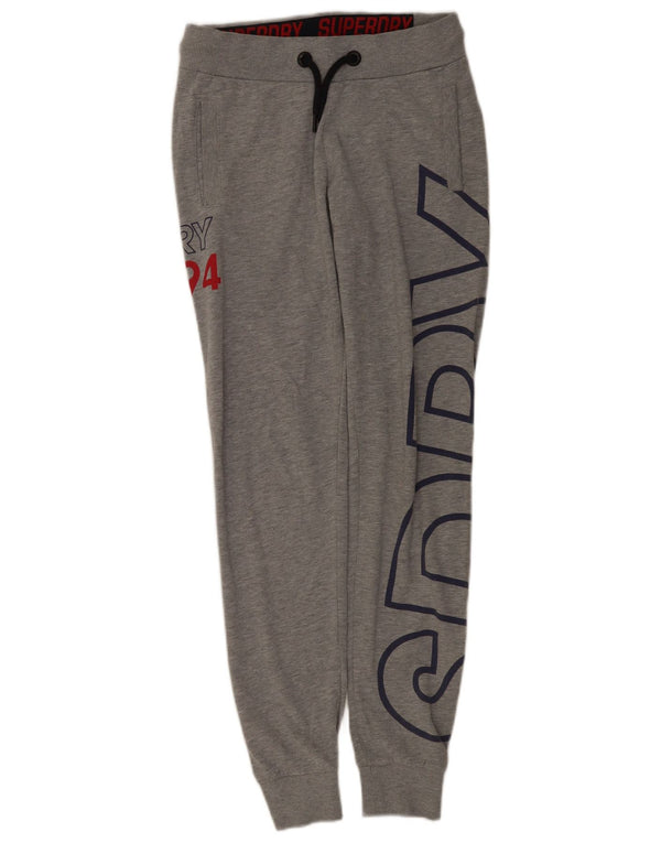 Superdry Pantalon de survêtement graphique pour femme Joggers UK 8 Small Gris moucheté