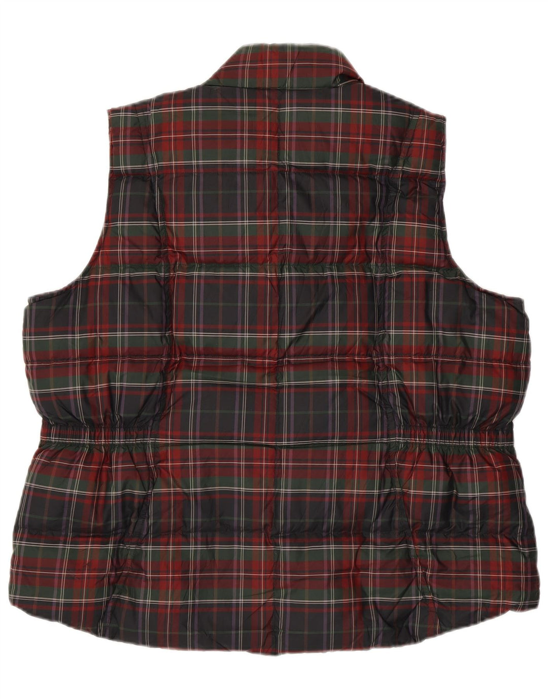 EDDIE BAUER Gilet rembourré pour femme UK 20 2XL Rouge à carreaux Polyester