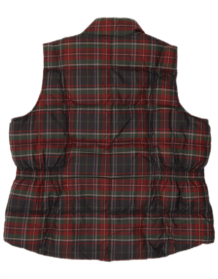 EDDIE BAUER Gilet rembourré pour femme UK 20 2XL Rouge à carreaux Polyester