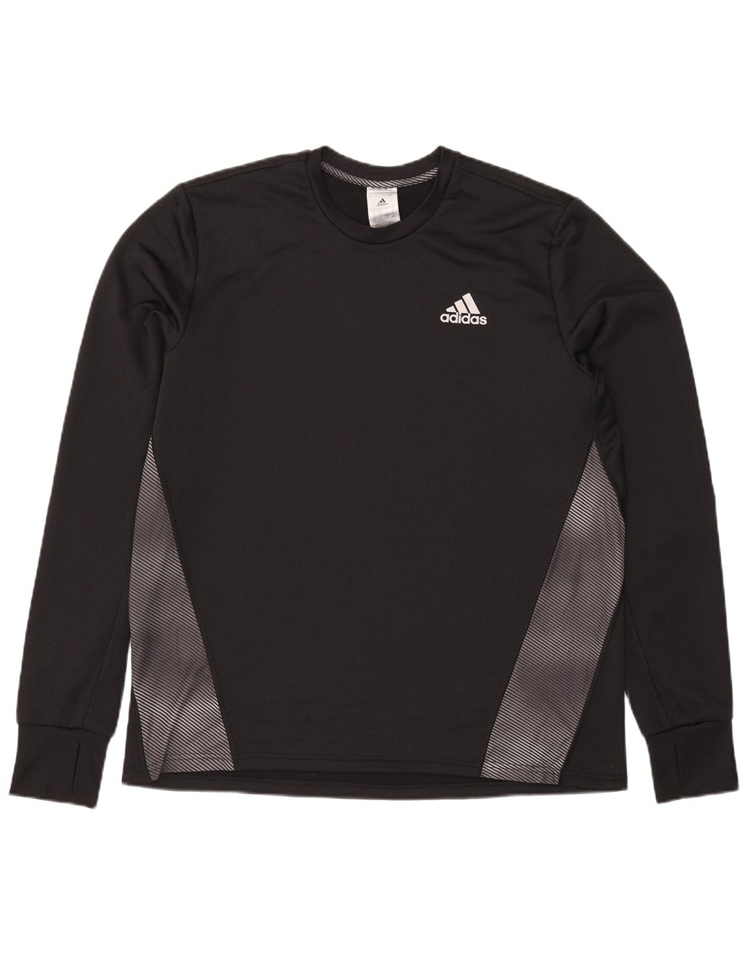 Adidas Hommes Aeroready Haut à manches longues Grand Noir Colorblock Polyester