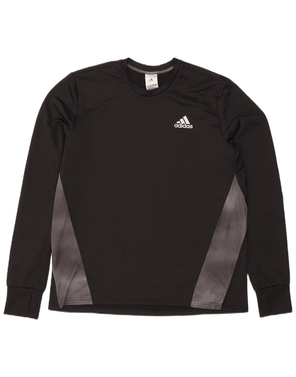 Adidas Hommes Aeroready Haut à manches longues Grand Noir Colorblock Polyester