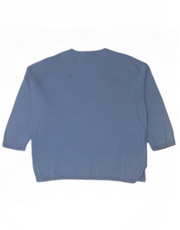 Massimo Dutti Sweat-shirt surdimensionné à manches 3/4 pour femme UK 6 XS Bleu