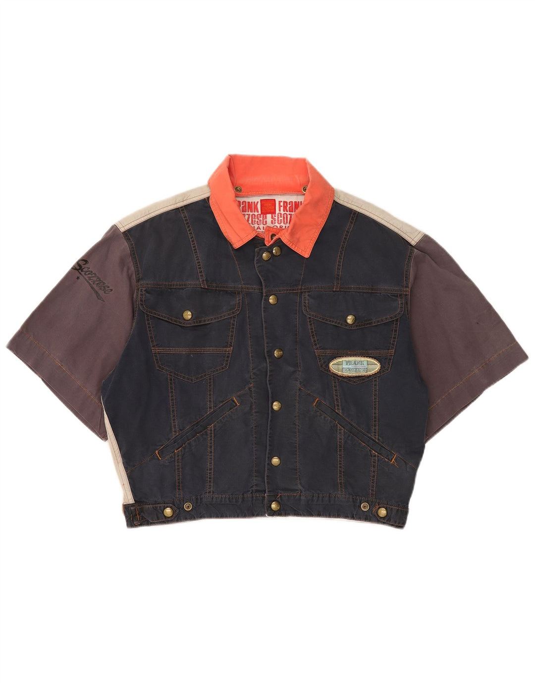 Frank Scozzese Veste en jean surdimensionnée pour homme UK 38 Bleu marine moyen