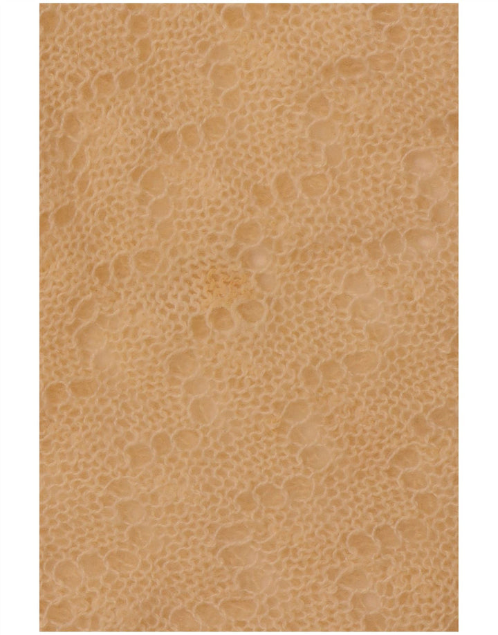 VINTAGE Femmes Crop Boat Neck Jumper Pull UK 12 Beige Moyen