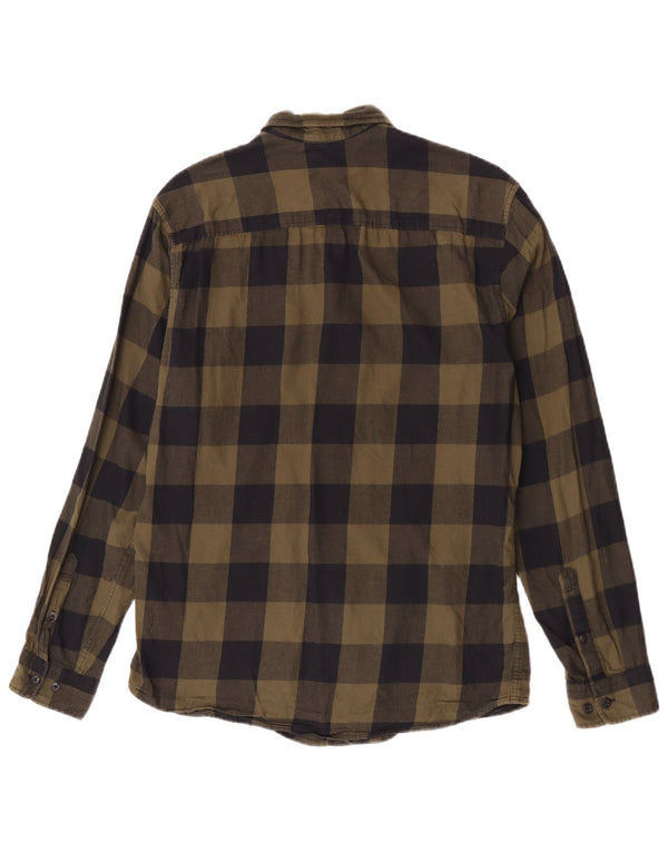 Jack & Jones Chemise Flanelle Homme Kaki Moyen Vichy Coton