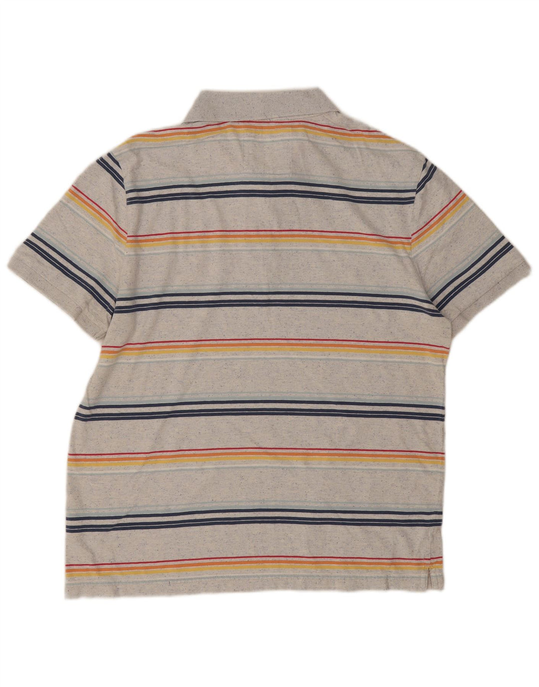 Fat Face Polo Homme Large Gris Rayé Coton