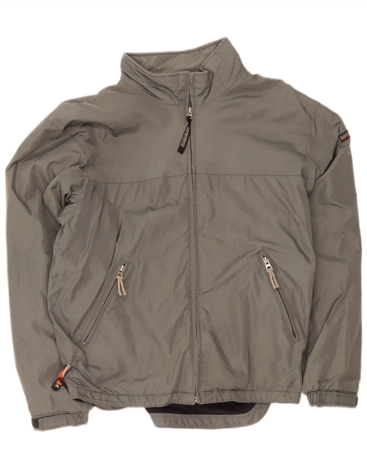 Napapijri Veste Bomber Homme UK 40 Large Gris Nylon