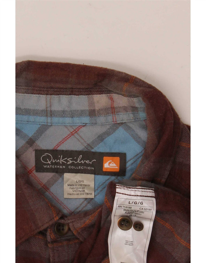 Quiksilver Chemise en flanelle pour homme en coton à carreaux marron