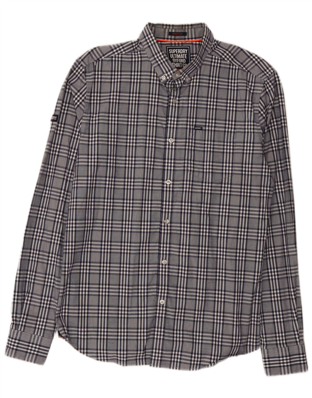 Superdry Chemise Regular Fit Homme Gris Carreaux