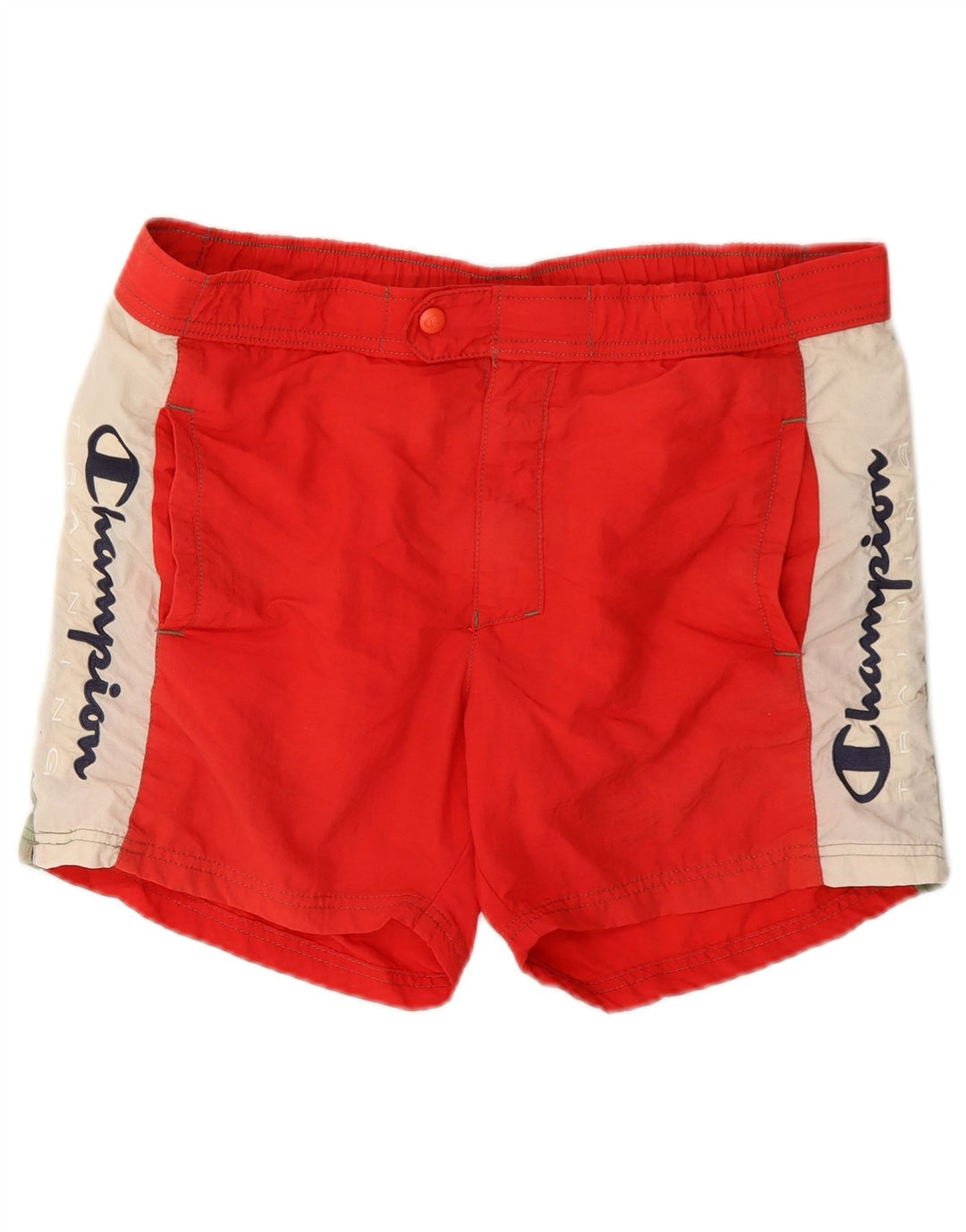 Champion Short de Bain Graphique Homme Large Rouge Polyamide Colorblock