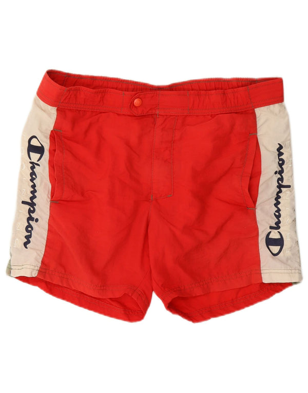 Champion Short de Bain Graphique Homme Large Rouge Polyamide Colorblock
