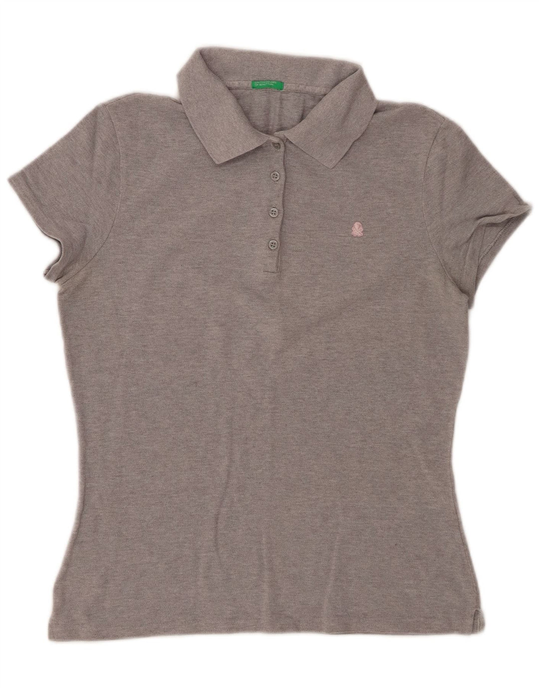 Benetton Polo Femme UK 12 Gris Moyen
