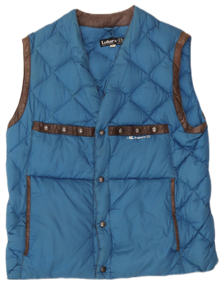 Lothars Gilet rembourré pour homme UK 42 XL Bleu Coton