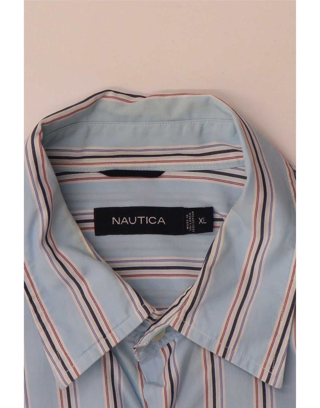 Nautica Chemise Homme XL Bleu Rayé Coton