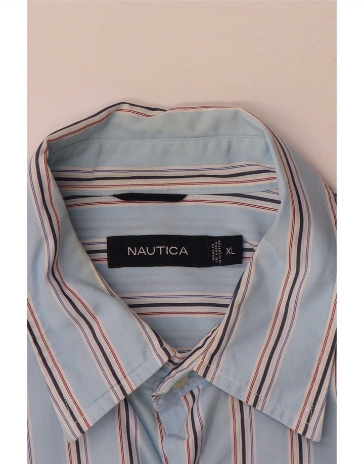 Nautica Chemise Homme XL Bleu Rayé Coton